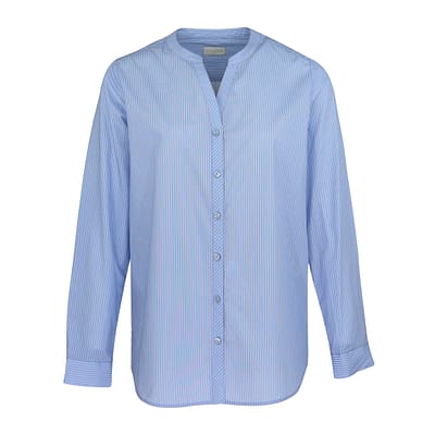 Milano Italy • blauw gestreepte blouse