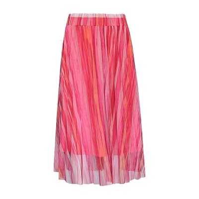 Frogbox • gestreepte midi rok roze