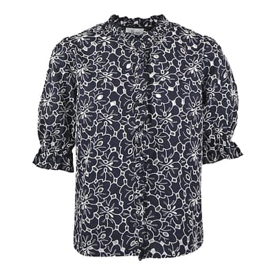 Princess goes Hollywood • opengewerkte donkerblauwe blouse