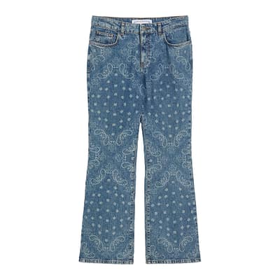 Pennyblack • blauwe flared jeans motief
