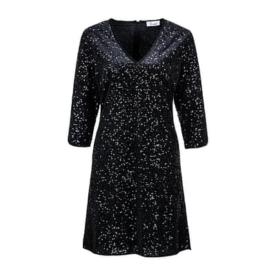 Princess goes Hollywood • zwarte fluwelen pailletten jurk