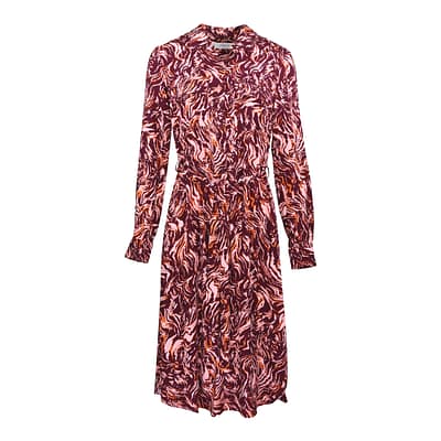 Janice • George tiger burgundy jurk