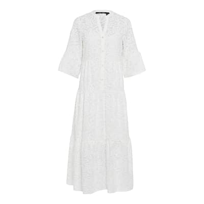 Marc Aurel • lange witte kanten jurk