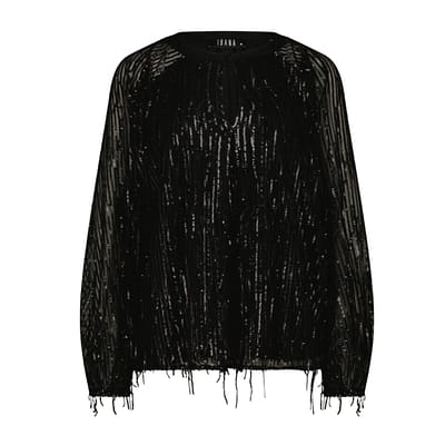 Ibana • zwarte pailletten blouse Folette