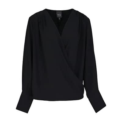 Access Fashion • zwarte overslag blouse