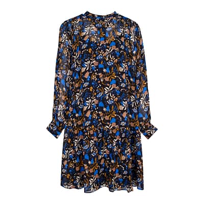 Louis and Mia • jurk bruin blauw motief