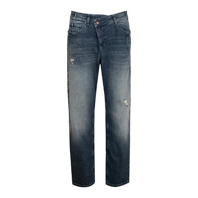 MAC • blauwe Criss Cross jeans destroyed
