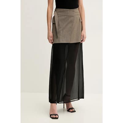 Pinko • bruin zwarte midi rok