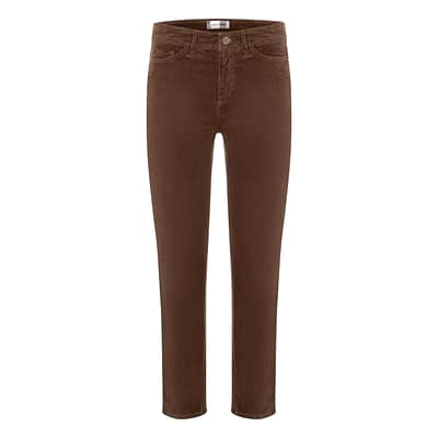 Cambio • bruine fluwelen Piper cropped broek