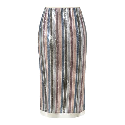 Milano Italy • gestreepte pailletten rok