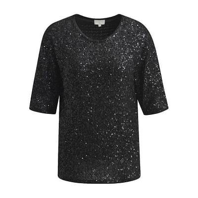 Milano Italy • zwart pailletten shirt