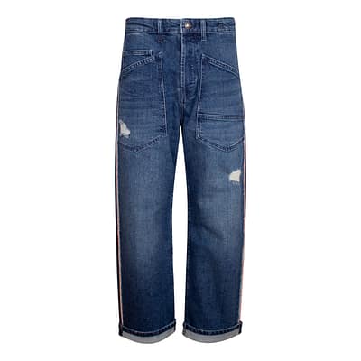 MAC • blauwe Baggy straight galon jeans