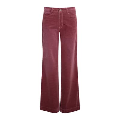 MAC • fluwelen Wide broek rood
