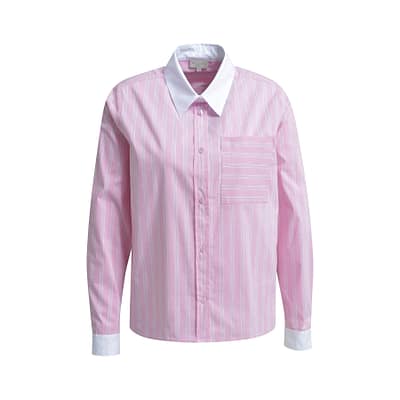 Milano Italy • roze gestreepte blouse