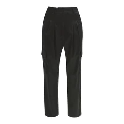 Milano Italy • zwarte satijnen cargo pantalon