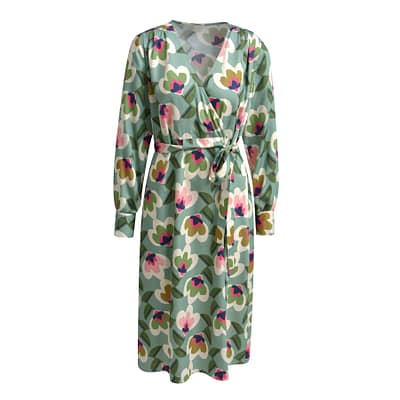 Milano Italy • groene overslag jurk bloem