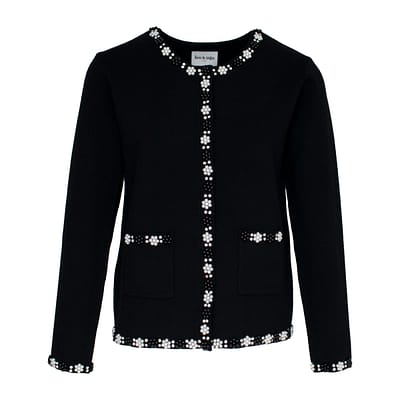 Leo & Ugo • zwart vest met steentjes