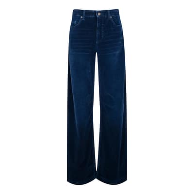 MAC • blauwe fluwelen wideleg broek