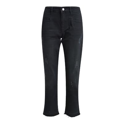 Milano Italy • zwarte destroyed jeans