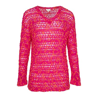 Milano Italy • opengewerkte trui roze