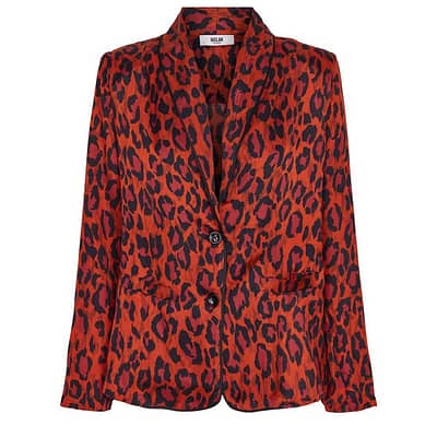 Moliin • rood paarse blazer met luipaarden print