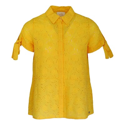 Verysimple • gele opengewerkte blouse