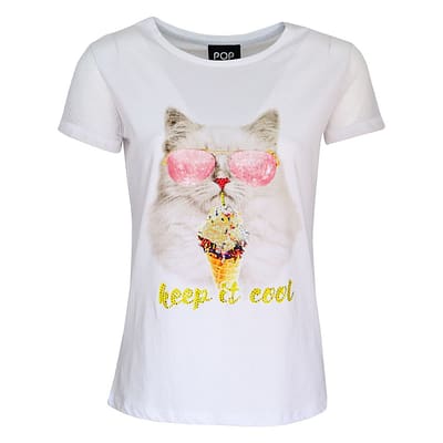 Verysimple • wit t-shirt met coole kat