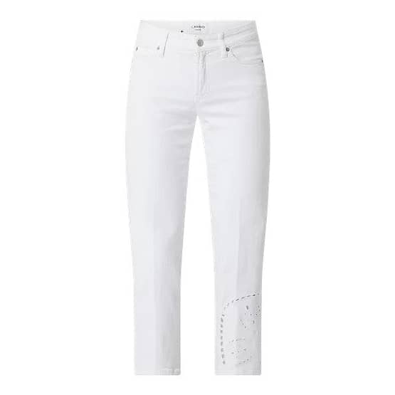 Cambio • witte jeans Paris Straight Cropped