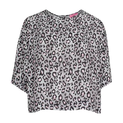Frogbox • grijze luipaard blouse