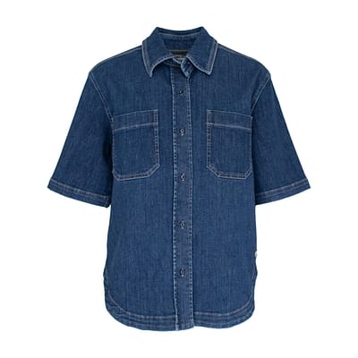 MAC • blauwe denim blouse relax