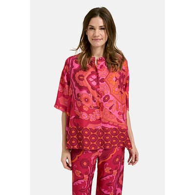 Milano Italy • deep red print blouse