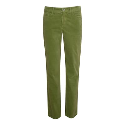 Cambio • groene fluwelen Piper cropped broek