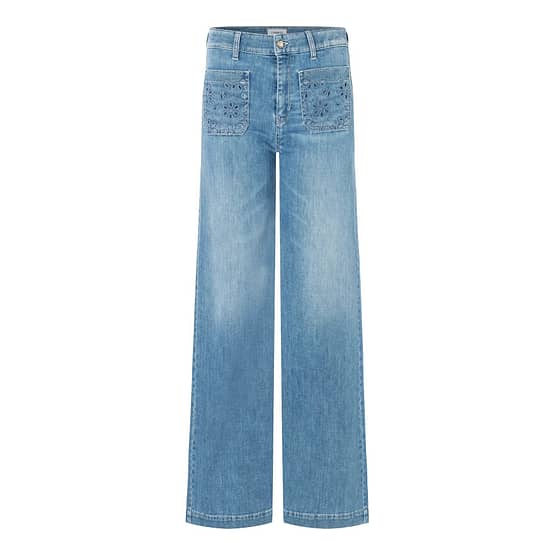 Cambio • blauwe Ada patched pocket jeans