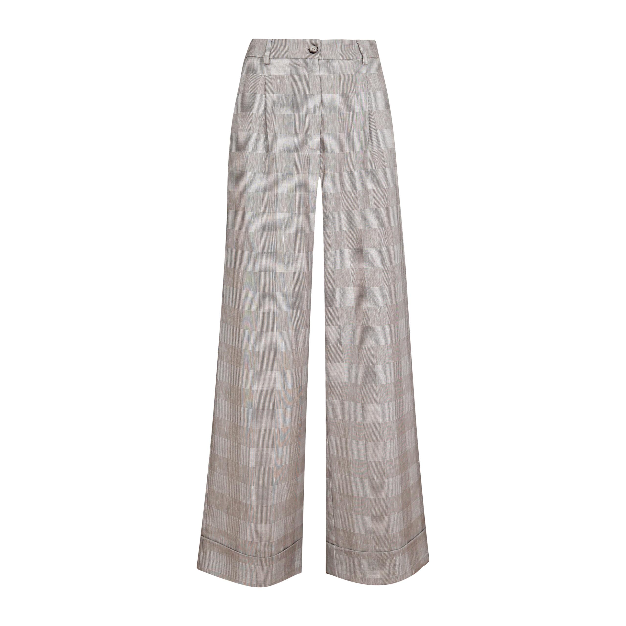 Vicolo • geruite beige pantalon