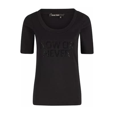 Marc Aurel • zwarte t-shirt met now or never