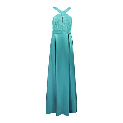 Rinascimento • groen blauwe maxi jurk