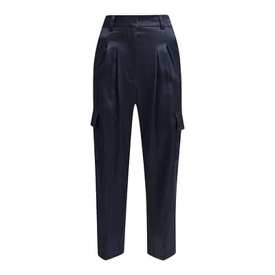Milano Italy • donkerblauwe satijnen pantalon
