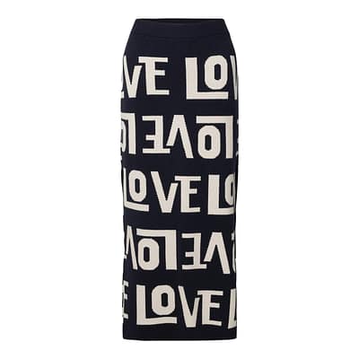 Milano Italy • donkerblauwe midi rok love