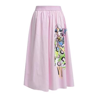 Milano Italy • roze midi rok tekening