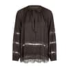 Marc Aurel • bruine blouse met kant