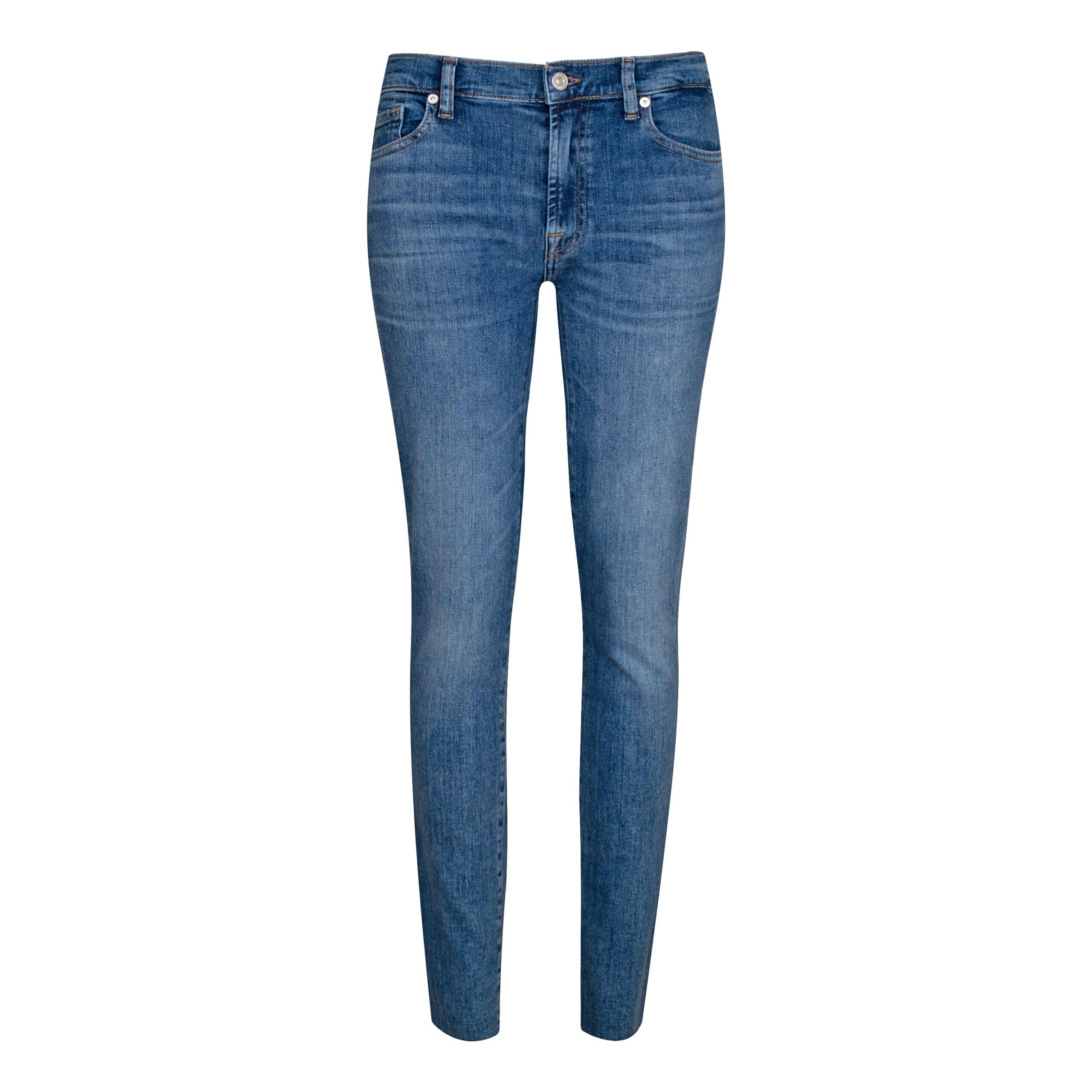 7 for all Mankind • blauwe HW skinny jeans