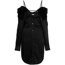 AlexanderWang.T • zwarte satijnen jurk met open schouders