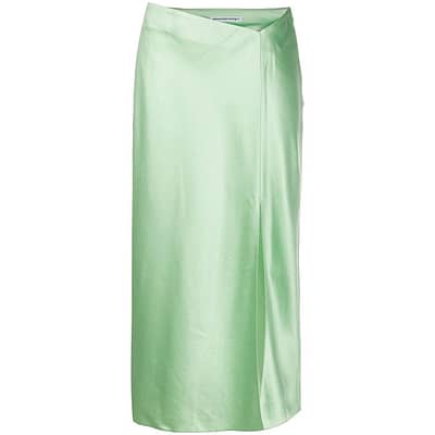 T by Alexander Wang • satijnen midi rok in mint