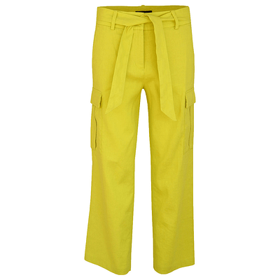 Cambio • linnen broek Kaia met cargo zakken in lime