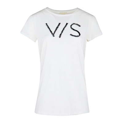 Verysimple • creme t-shirt met v/s
