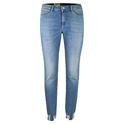 MAC • blauwe SKINNY jeans met beschadigingen aan de zoom