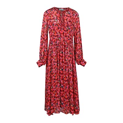 Louis and Mia • rood met roze maxi jurk