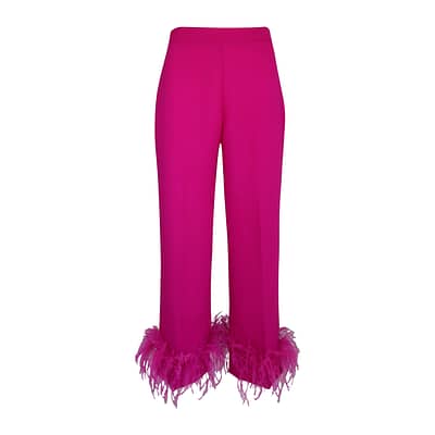 Nenette • fuchsia pantalon met veren