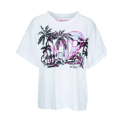Frogbox • wit t-shirt met palmbomen