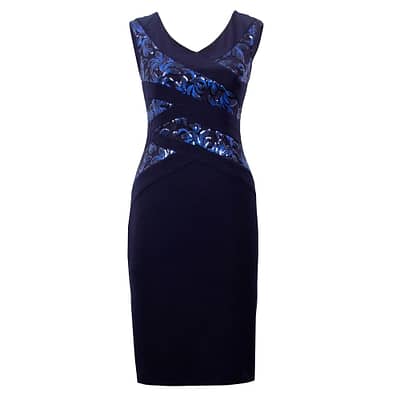Joseph Ribkoff • donkerblauwe jurk met pailletten